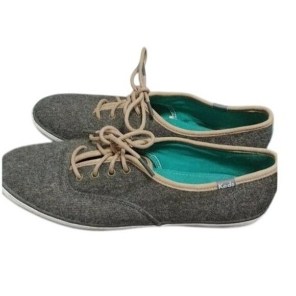 Keds Women's Size 8.5 Champion Wool Lace-Up Tennis Shoes Grey Casual Sneakers - Picture 3 of 9